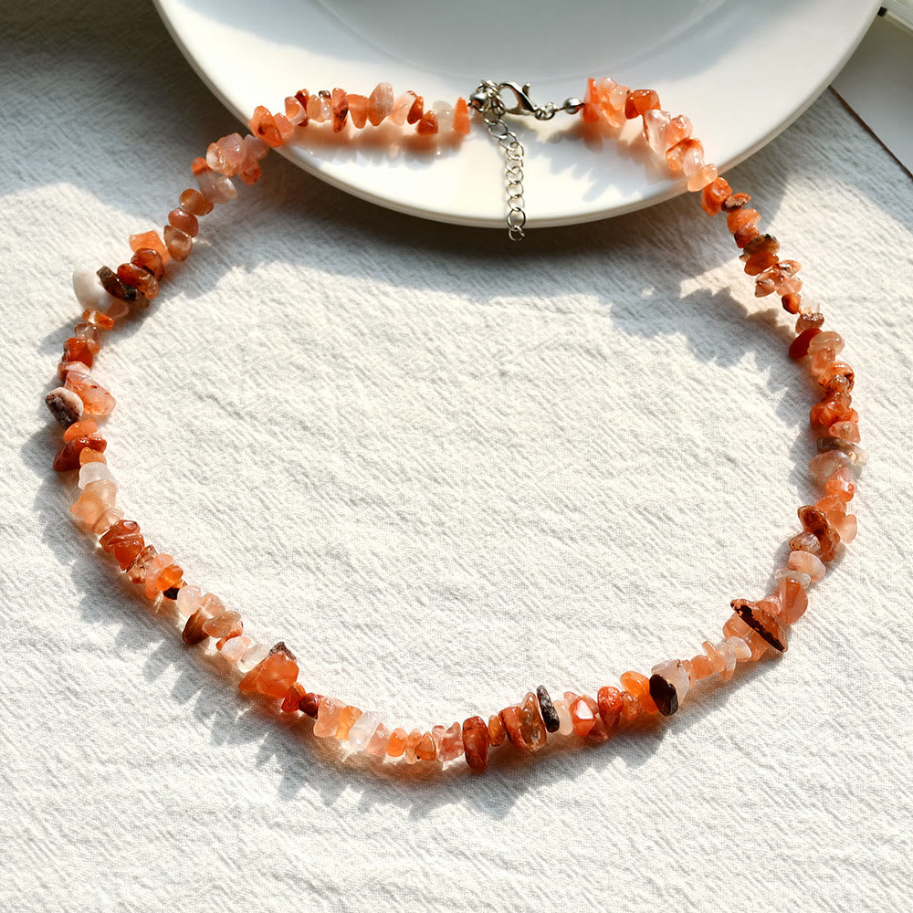 Olivenorma Irregular Shaped Polished Crystal Stone Necklace - Red Agate - image 24