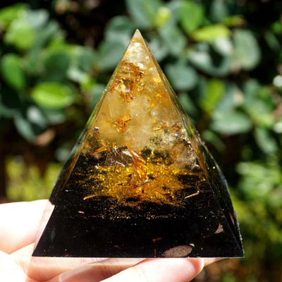 Olivenorma Citrine Obsidian Tree Of Life Orgone Pyramid