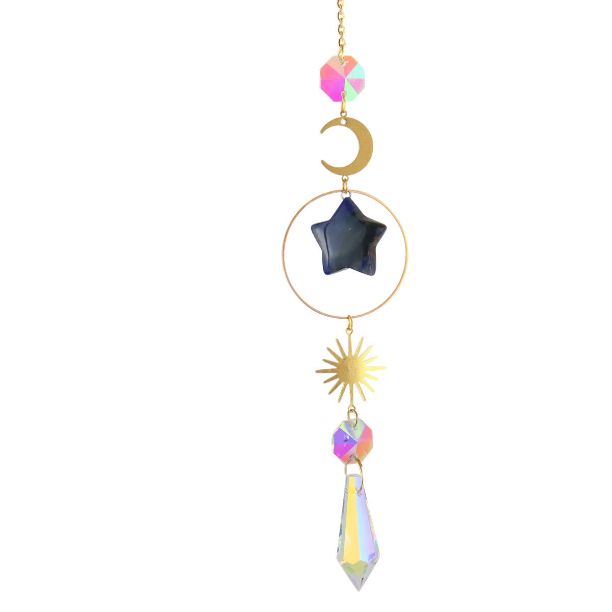 Olivenorma Crystal Suncatcher Star Moon Pendant Wind Chime