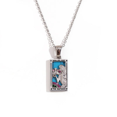 Olivenorma Stainless Steel 18k Gold Plated Tarot Card Necklace