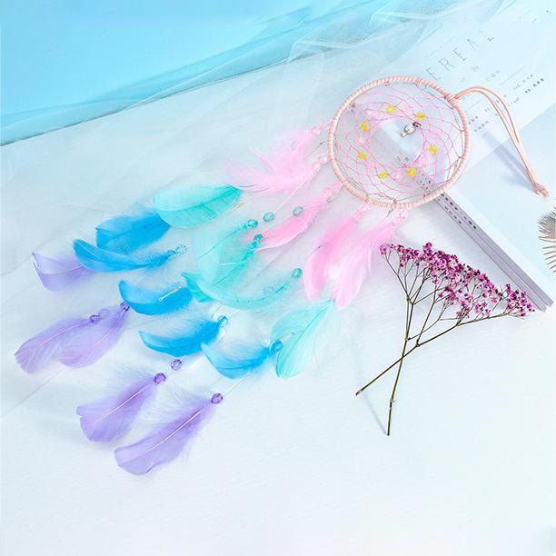 Olivenorma Colorful Acrylic Bead Feather Handmade Dream Catcher - image 6