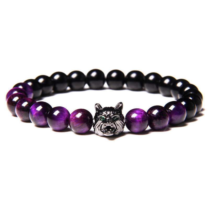 Olivenorma Purple Tiger Eye Wolf Bracelet