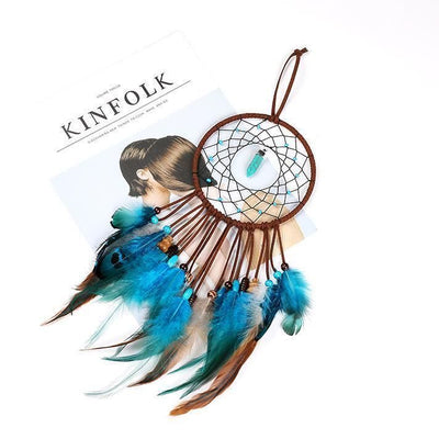 Olivenorma Turquoise Handmade Traditional Feather Dream Catcher - image 8