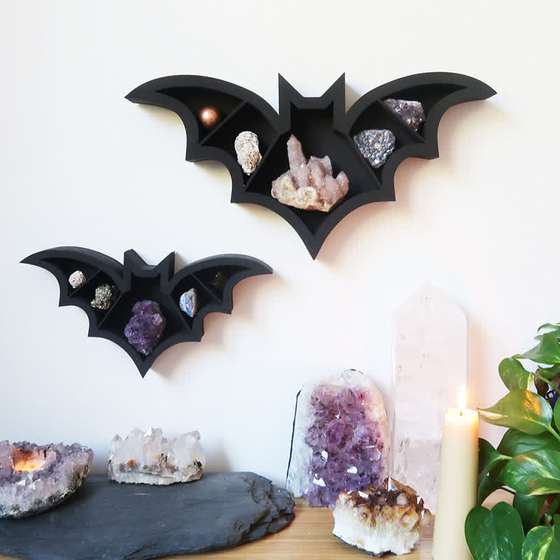 Olivenorma Bat Shaped Wooden Crystal Shelf