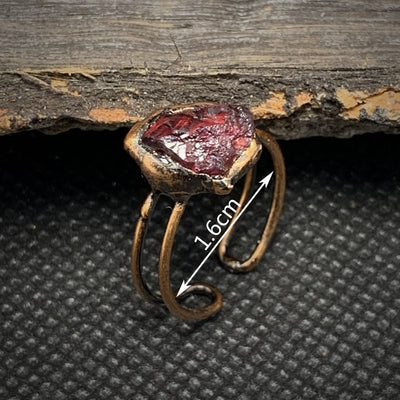 Olivenorma Natural Irregular Raw Stone Twelve Birthstone Adjustable Ring