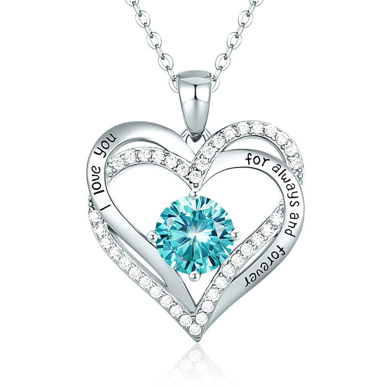 Olivenorma "I love you for always and forever" - Birtshtone Heart Necklace - Silver - December - image 27