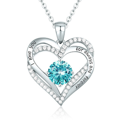 Olivenorma "I love you for always and forever" - Birtshtone Heart Necklace - Silver - December - image 27