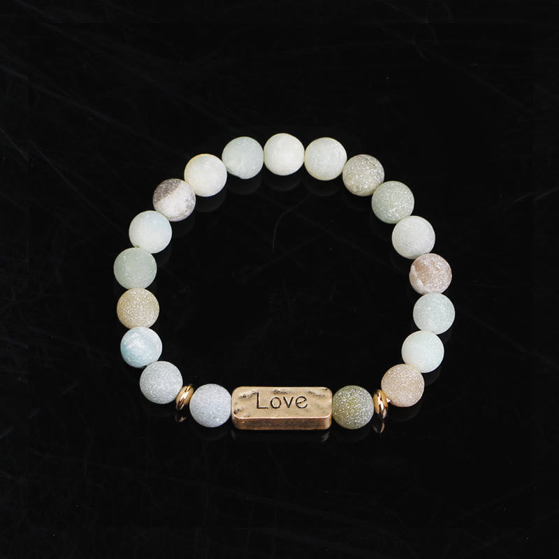 Olivenorma Natural Gemstone Love Powerful Engraving Bracelet