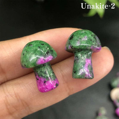 Olivenorma Natural Crystal Mini Mushroom Decoration  - Unakite#2 - image 33