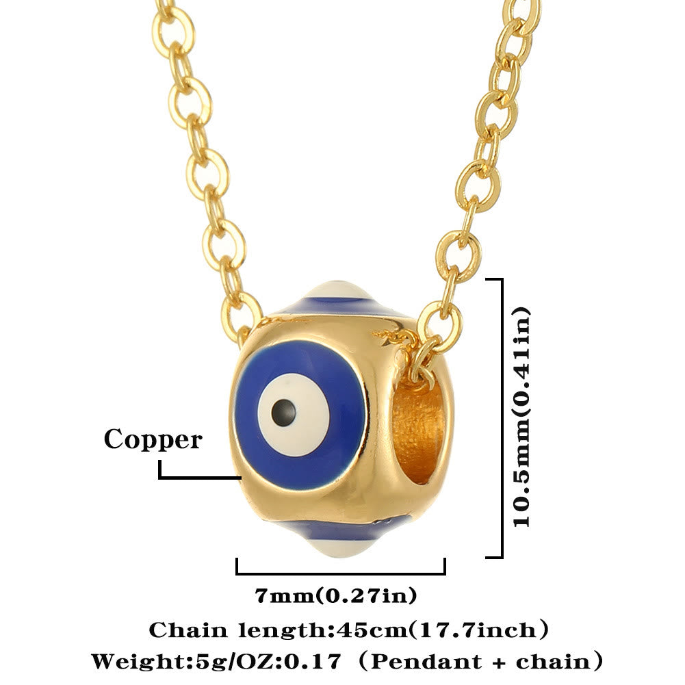 Olivenorma Oil Dripping Round Evil Eye Pendant Necklace