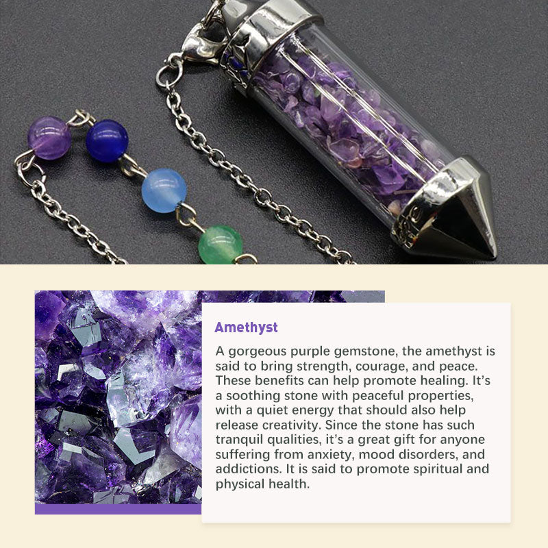 Chakra Colored Crystal Meditation Pendulum