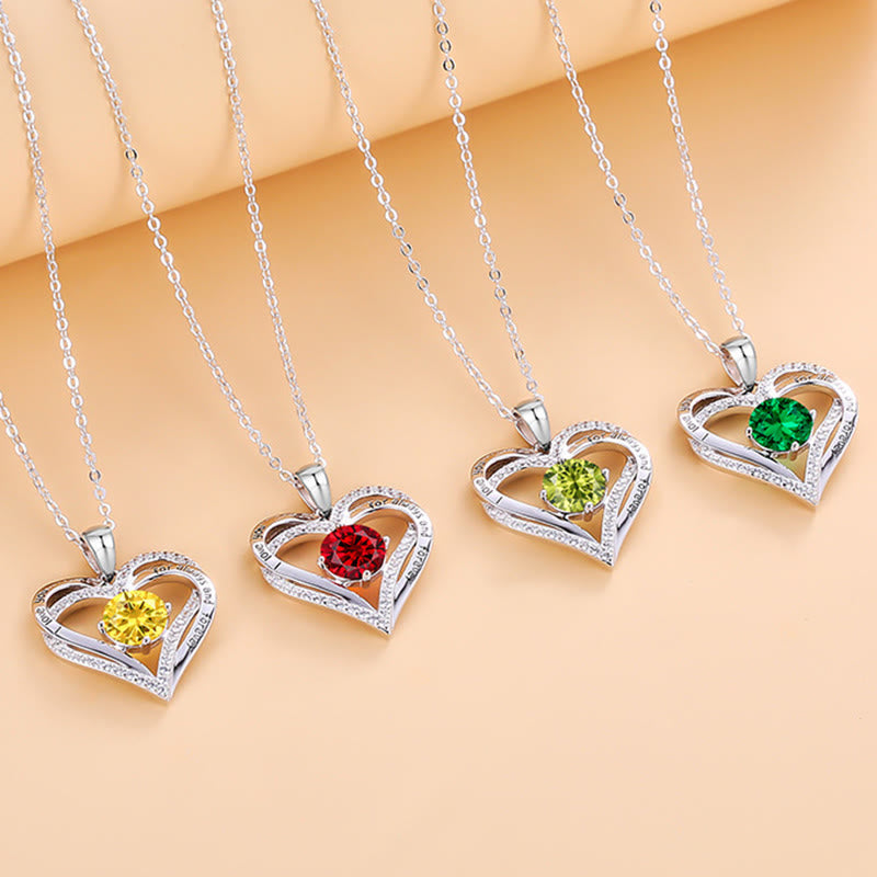 Olivenorma "I love you for always and forever" - Birtshtone Heart Necklace - image 35