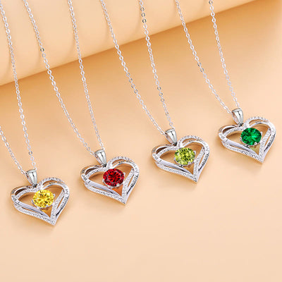 Olivenorma "I love you for always and forever" - Birtshtone Heart Necklace - image 35