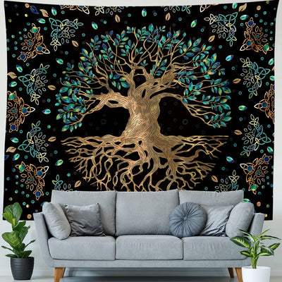 Olivenorma Life Of Tree Wall Hanging Black Green Tapestry