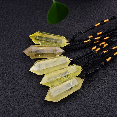 Olivenorma"Prosperous Life" - Citrine Hexagonal Prism Crystal Necklace