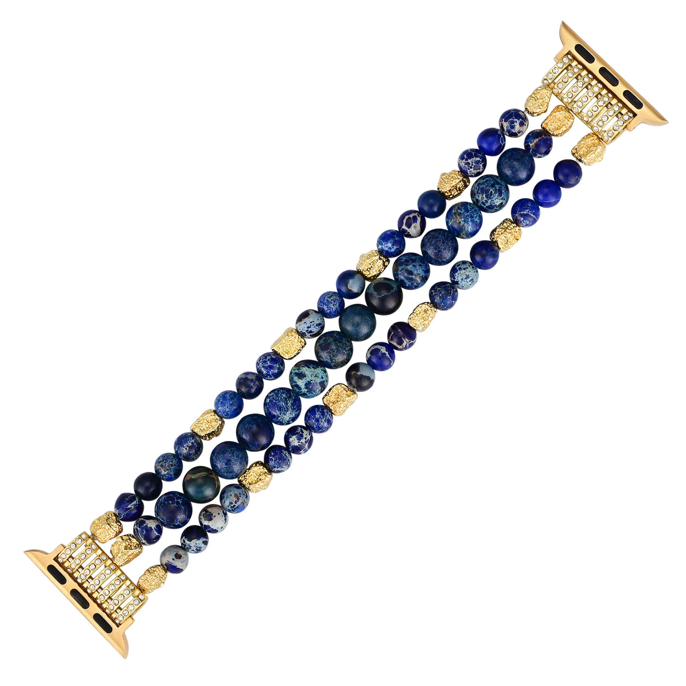 Olivenorma Blue Emperor Stone Beaded Elastic Cord Apple Watch Strap