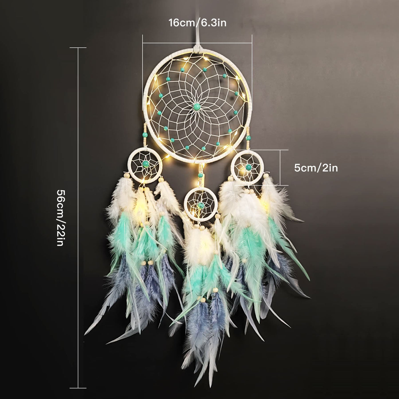 Olivenorma Indian Style Three Ring Feather Dream Catcher