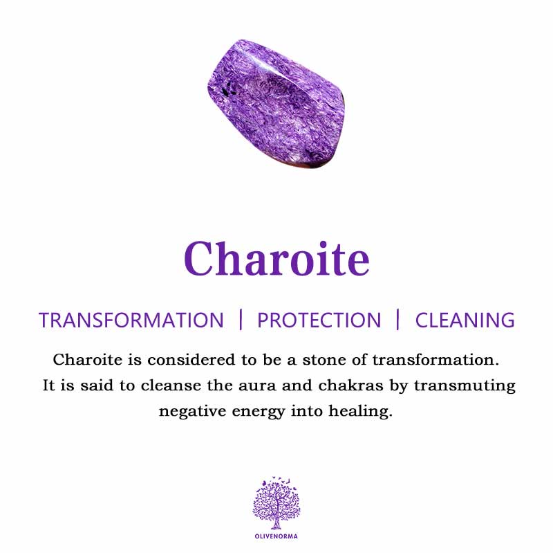 Olivenorma Natural Charoite Pendant Necklace