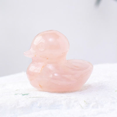 Olivenorma 1.2Inch Quartz Crystal Duck Carving Gemstone Decoration - Rose Quartz - image 1