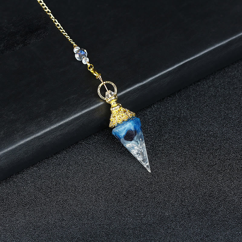 Olivenorma Natural Crystal Resin Hexagonal Pyramid Pendulum