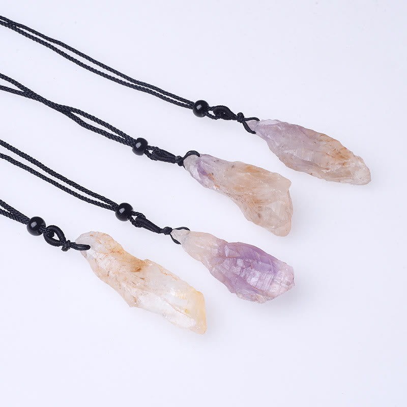 Olivenorma Natural Super Seven Crystal Pendant Necklace