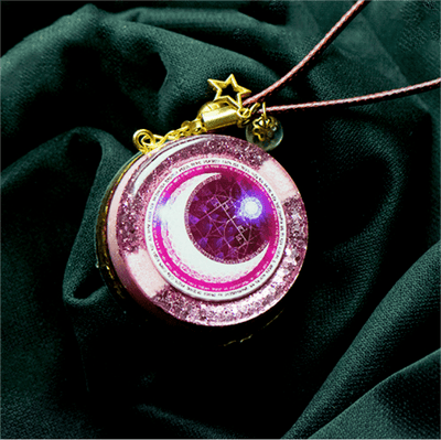 Olivenorma Moonlight Streamer Moon Phase Pink Pendant Orgone Necklace