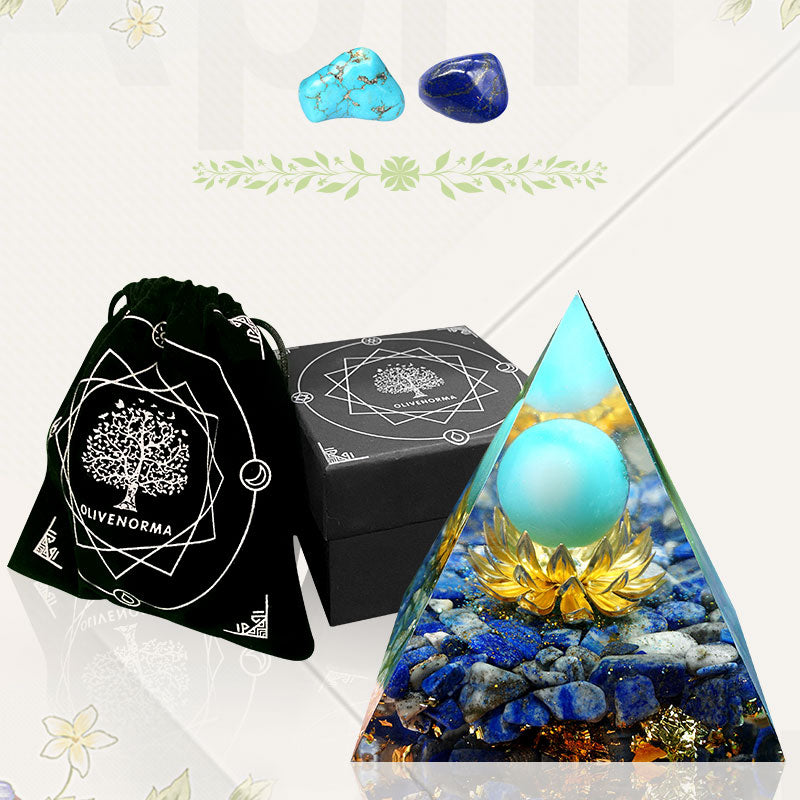 Olivenorma The Spiritual Expansion Turquoise & Lapis Lazuli Orgone Pyramid