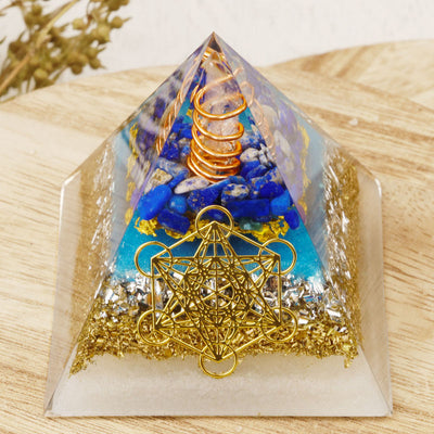 Olivenorma Lapis Lazuli Metatron's Cube Orgone Pyramid