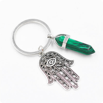 Olivenorma Inspiring Hamsa Hand Crystal Keychain - Malachite - image 21