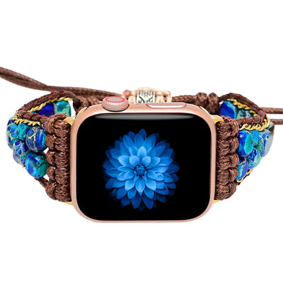 Olivenorma Blue Emperor Stone Apple Watch Strap Wrap Bracelet