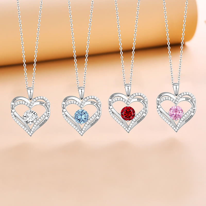 Olivenorma "I love you for always and forever" - Birtshtone Heart Necklace - image 33