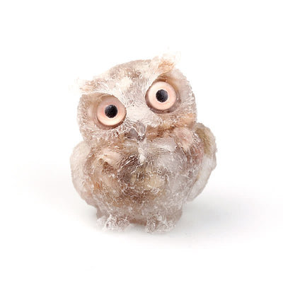 Olivenorma Natural Crystal Owl Gemstone Decoration