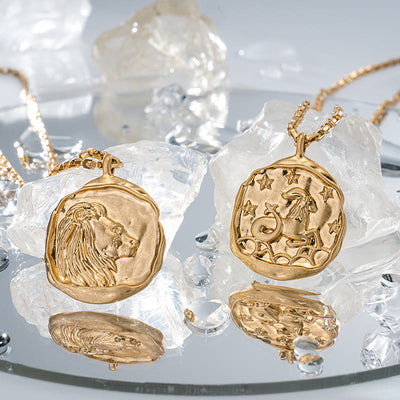 Olivenorma Zodiac Electroplated 18k Gold Titanium Steel Necklace - image 16