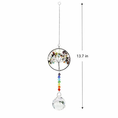 Colorful Tree of Life Crystal Wind Chime Suncatcher