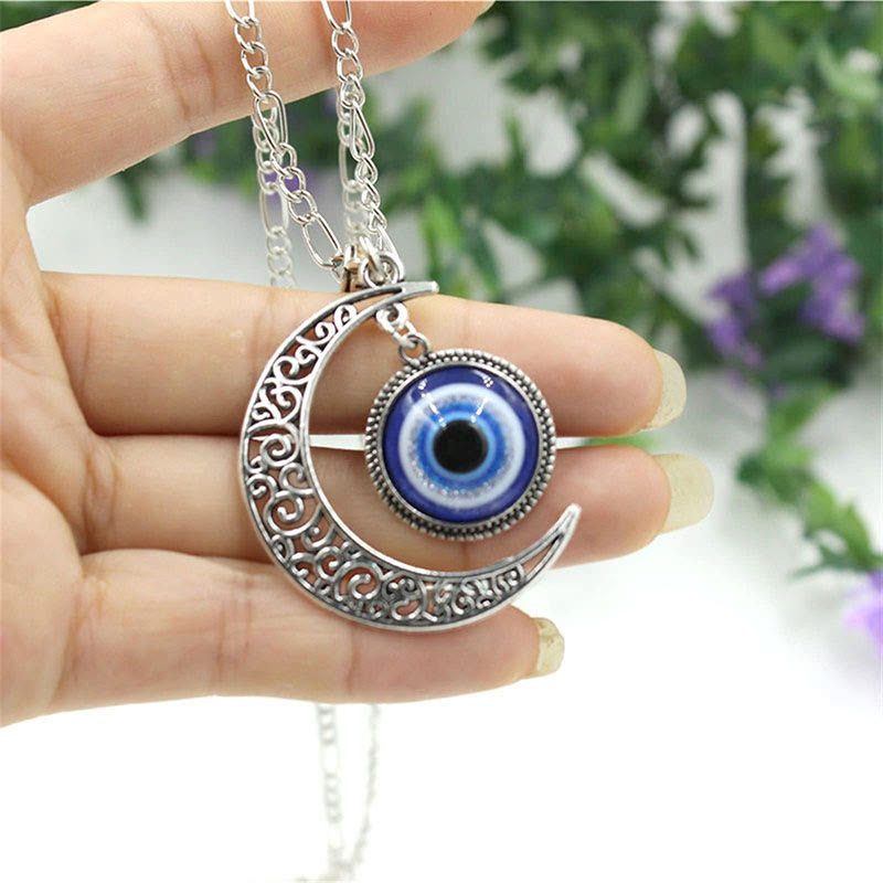 Olivenorma "Moon Love" - Blue Eye Evil Eye Star Necklace