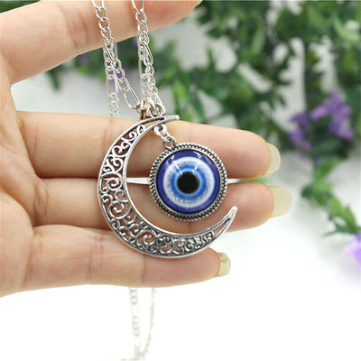 Olivenorma "Moon Love" - Blue Eye Evil Eye Star Necklace