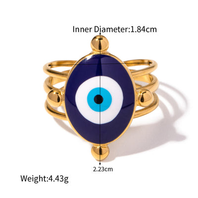 Olivenorma Various Evil Eye Glue Gold Adjustable Open Rings