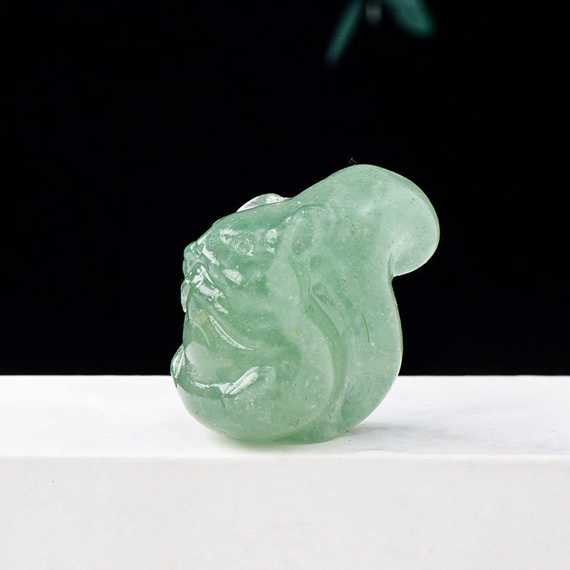 Olivenorma Natural Crystal Squirrel Carving Ornament Gemstone Decoration