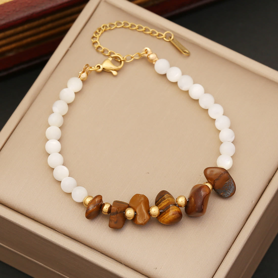 Olivenorma Natural Irregular Stone & Shell Jewelry Bracelet