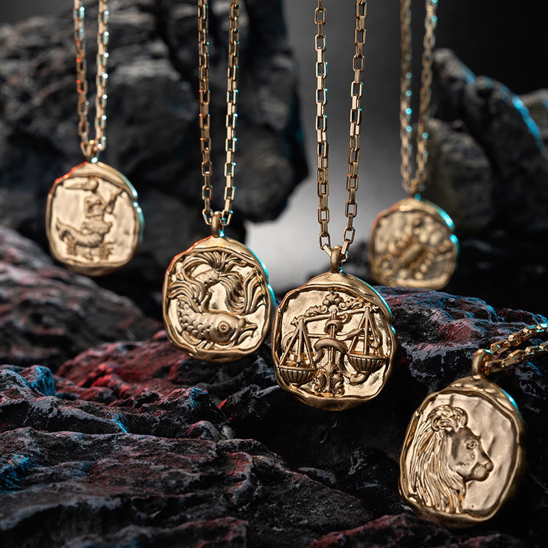 Olivenorma Zodiac Electroplated 18k Gold Titanium Steel Necklace