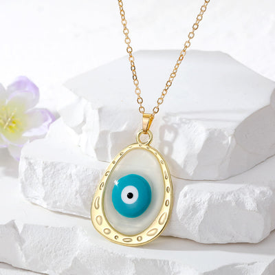 Olivenorma Multicolor Epoxy Evil Eye Necklace