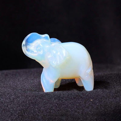 Olivenorma Natural Crystal Elephant Carving Ornament Gemstone Decoration - Opalite - image 35