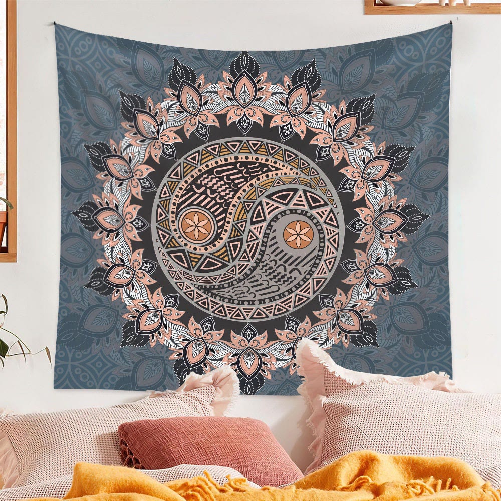 Olivenorma Bohemian Floral Qiankun Circle Pattern Tapestry