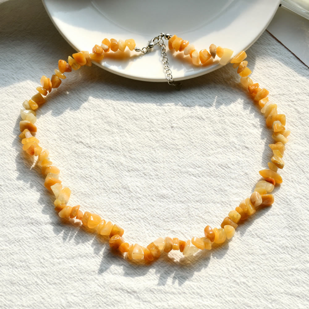 Olivenorma Irregular Shaped Polished Crystal Stone Necklace - Yellow Jade - image 30