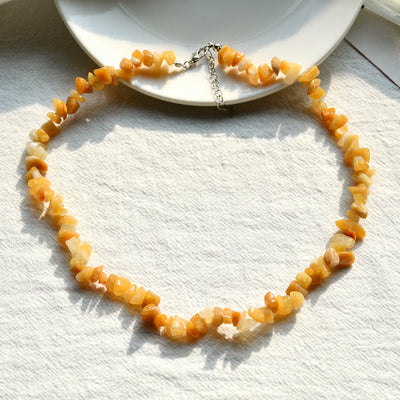 Olivenorma Irregular Shaped Polished Crystal Stone Necklace - Yellow Jade - image 30