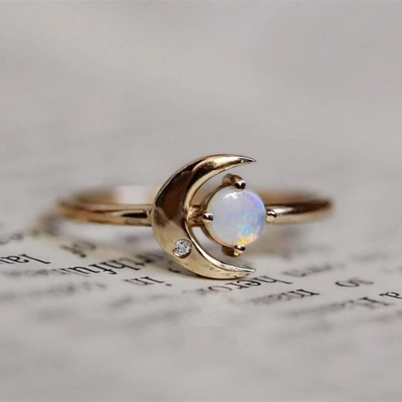 Olivenorma "Moon of My Life" Creative Moonstone Ring