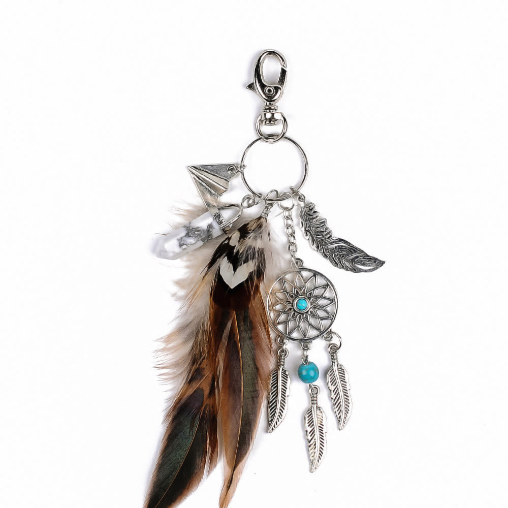 Olivenorma Bohemian Dreamcatcher Keychain - White Turquoise - image 1