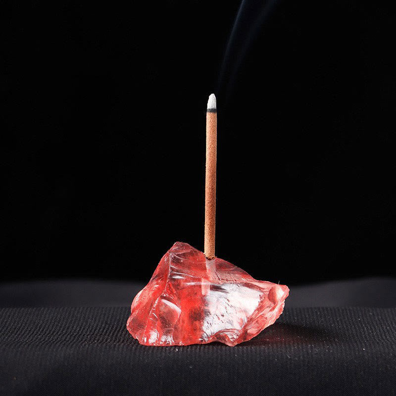 Olivenorma Crystal Raw Stone Incense Stick Holder Gemstone Decoration - Red Smelting Quartz - image 23