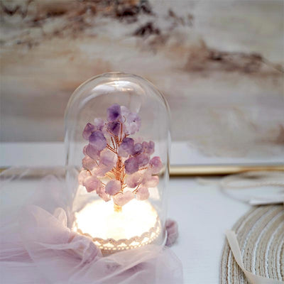 Olivenorma Christmas Tree Crystal Stone Night Light Decoration