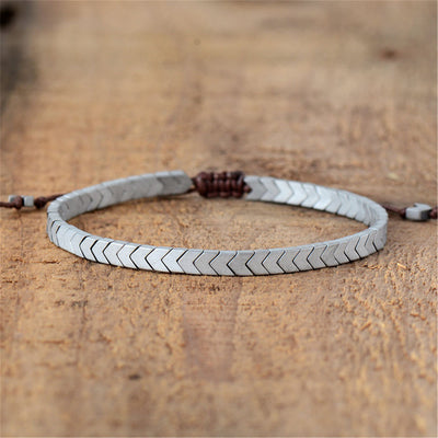 Olivenorma Adjustable Matte Hematite Arrows Bracelet - Silver - image 4